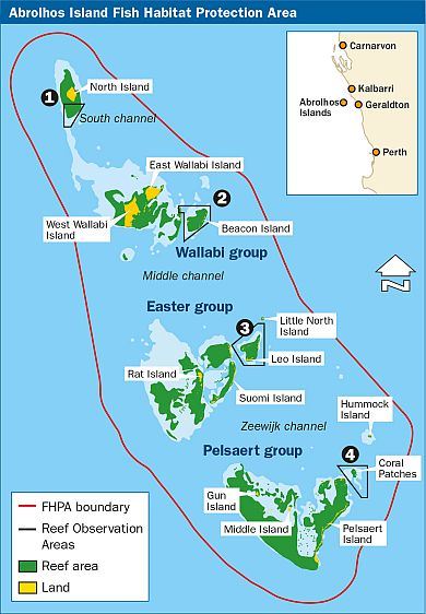 Map for Abrolhos Islands Coral Coast Stay